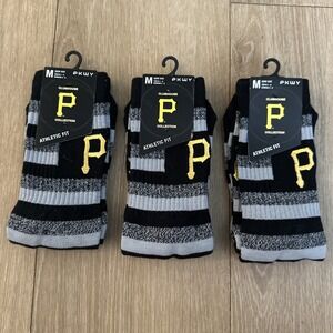 Pittsburgh Pirates Buccos MLB Crew Socks 3 Pr Athletic Fit Med Y1-6,W3-8 NEW